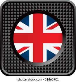 British flag black checkered web button