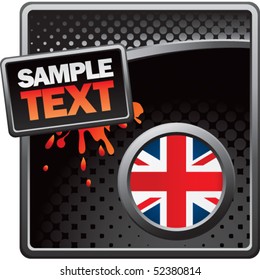 British flag black halftone grungy ad