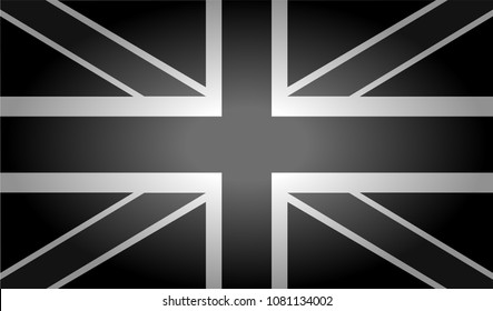 British Flag Black And White Background Vector