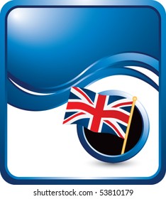 Fondo de la ola azul de la bandera británica