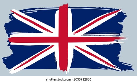 British flag brush stroke watercolor . grunge background Vector illustration