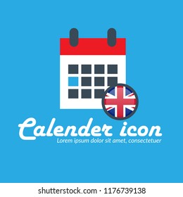 British Flag and calender icon