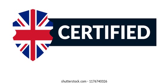 British Flag and certified label