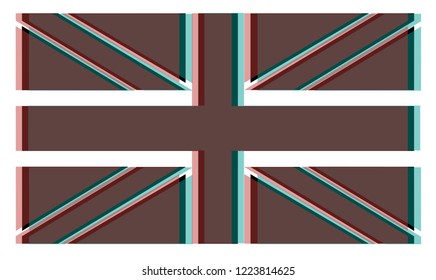 British flag color channel effect background vector