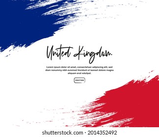 British flag colors with brush stroke effect and text