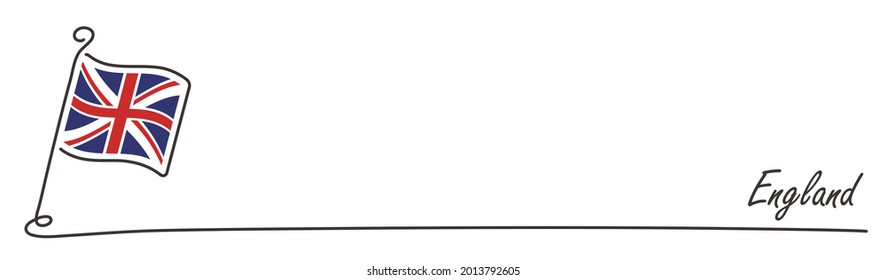 British flag and copy space, handwritten style