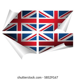 British flag curled paper sticker