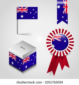 British flag design badge and moneybox vector