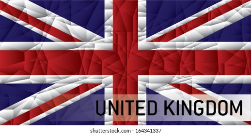 British flag from folds, vector