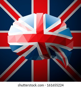 The British flag in the form of a speech bubble, vector image. 