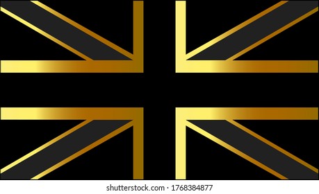 British flag gold shine color, vector background svg