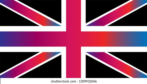 British flag gradient purple and pink background vector