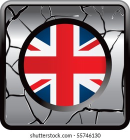 ícone da web cinzento rachado da bandeira britânica