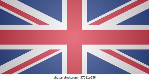 British flag with hazy cover. Flat design vector illustration.