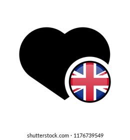 British Flag and heart symbol
