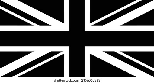 The British flag. Flag icon. The black flag. Standard size. A rectangular flag. Computer illustration. Digital illustration. Vector illustration.