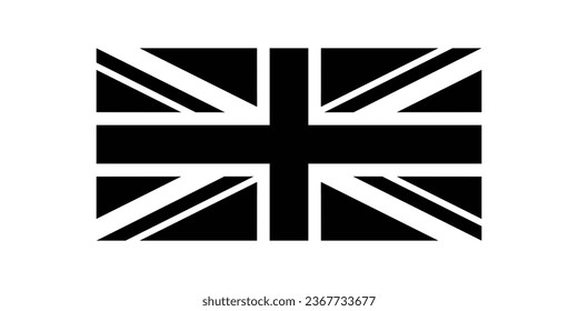 The British flag. Flag icon. The black flag. Standard size. A rectangular flag. Computer illustration. Digital illustration. Vector illustration.