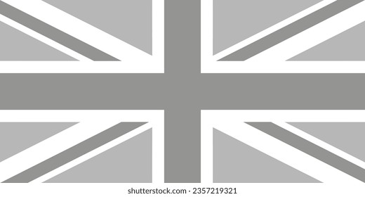 The British flag. Flag icon. The grey flag. Standard size. A rectangular flag. Computer illustration. Digital illustration. Vector illustration.