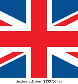 The British flag. Flag icon. Standard color. A square flag. Computer illustration. Digital illustration. Vector illustration.