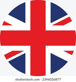 The British flag. Flag icon. Standard color. Circle icon flag. 3d illustration. Computer illustration. Digital illustration. Vector illustration.