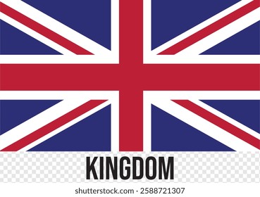 The British flag. Flag icon. Standard color. Standard size. A rectangular flag. Vector illustration.