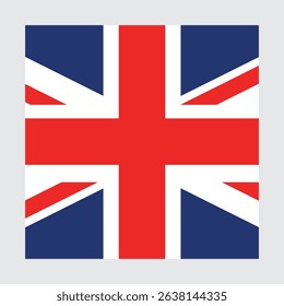 British flag icon vector standard color square template