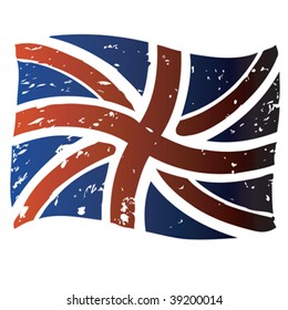 British flag, isolated vector object on white