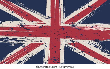 Britische Flagge, einzelne weiße Hintergrund, Vektorgrafik
