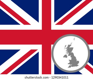 British flag and map