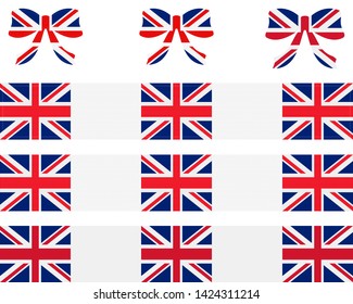 British flag on ribbon and bow