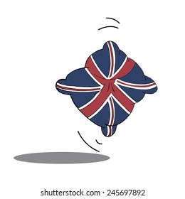 British flag painted on a flying pillow