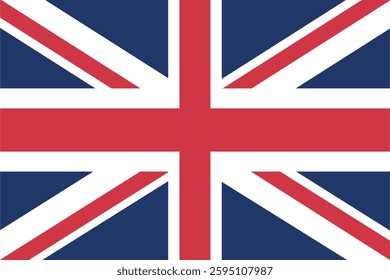 The British flag. A rectangular flag. Flag icon. Digital illustration. Vector illustration