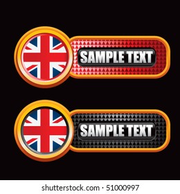 British flag red and black checkered tabs