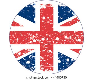 British Flag In Retro Style, Round