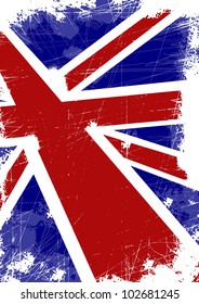 British flag with scratches