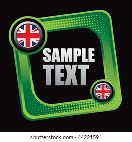 British flag tilted green halftone web icon