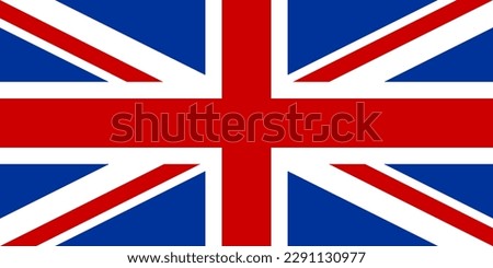 British flag. UK flag. Symbol of national identity. RGB colors red, blue,white. Vector illustration.