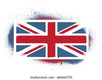 British flag (Union jack). Spray graffiti double layer stencil.