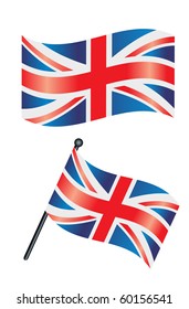 The british flag or union jack waving in the wind