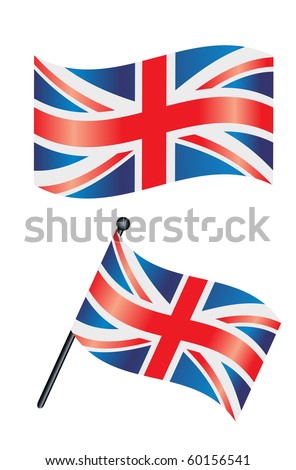 British Flag Union Jack Waving Wind Stock Vector (Royalty Free ...