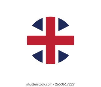 British Flag ou United Kingdom Icon Clipart, Vetor EPS Fully Editable File.