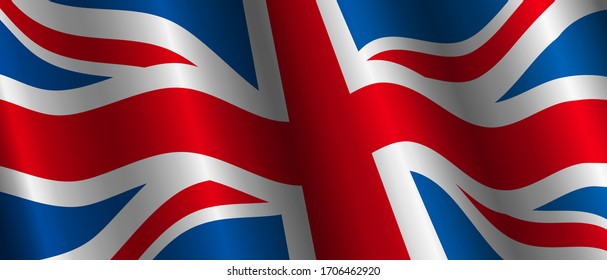 British flag, United Kingdom Flag Vector Closeup Illustration