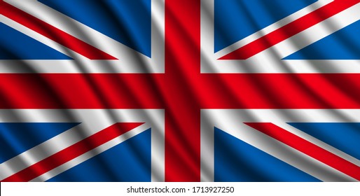 British flag, United Kingdom Flag Vector Closeup Illustration