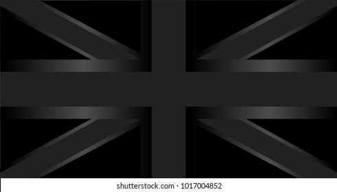 British Flag Vector Black Metallic Color 