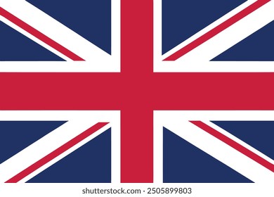 Ilustración vectorial de la bandera británica. La bandera nacional del Reino Unido.