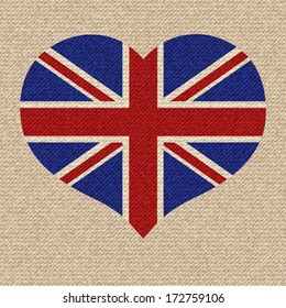 British flag vector retro illustration.