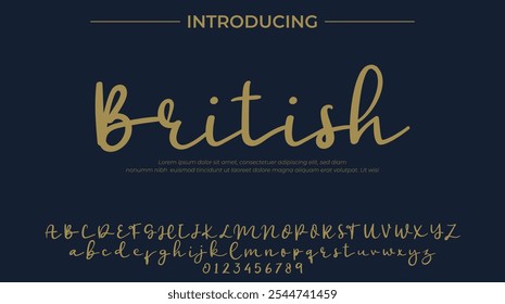 British Font Stylish brush painted an uppercase vector letters, alphabet, typeface