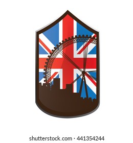 British graphic design, vector illustration, London skyline