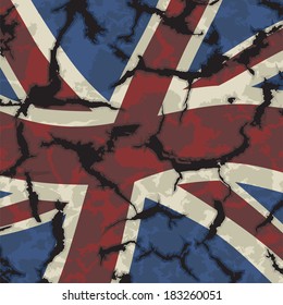 British grunge flag. Vector illustration. Grunge effect can be cleaned easily.