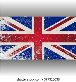 British grunge  flag. Vector illustration. Grunge effect can be cleaned easily.